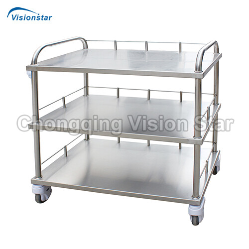 BMT13 Stainless Steel Instrument Table Trolley with Three Layers