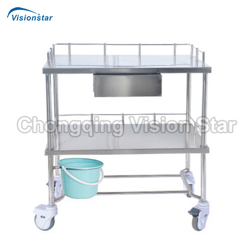 BMT14 Stainless Steel Instrument Table Trolley with Three Layers