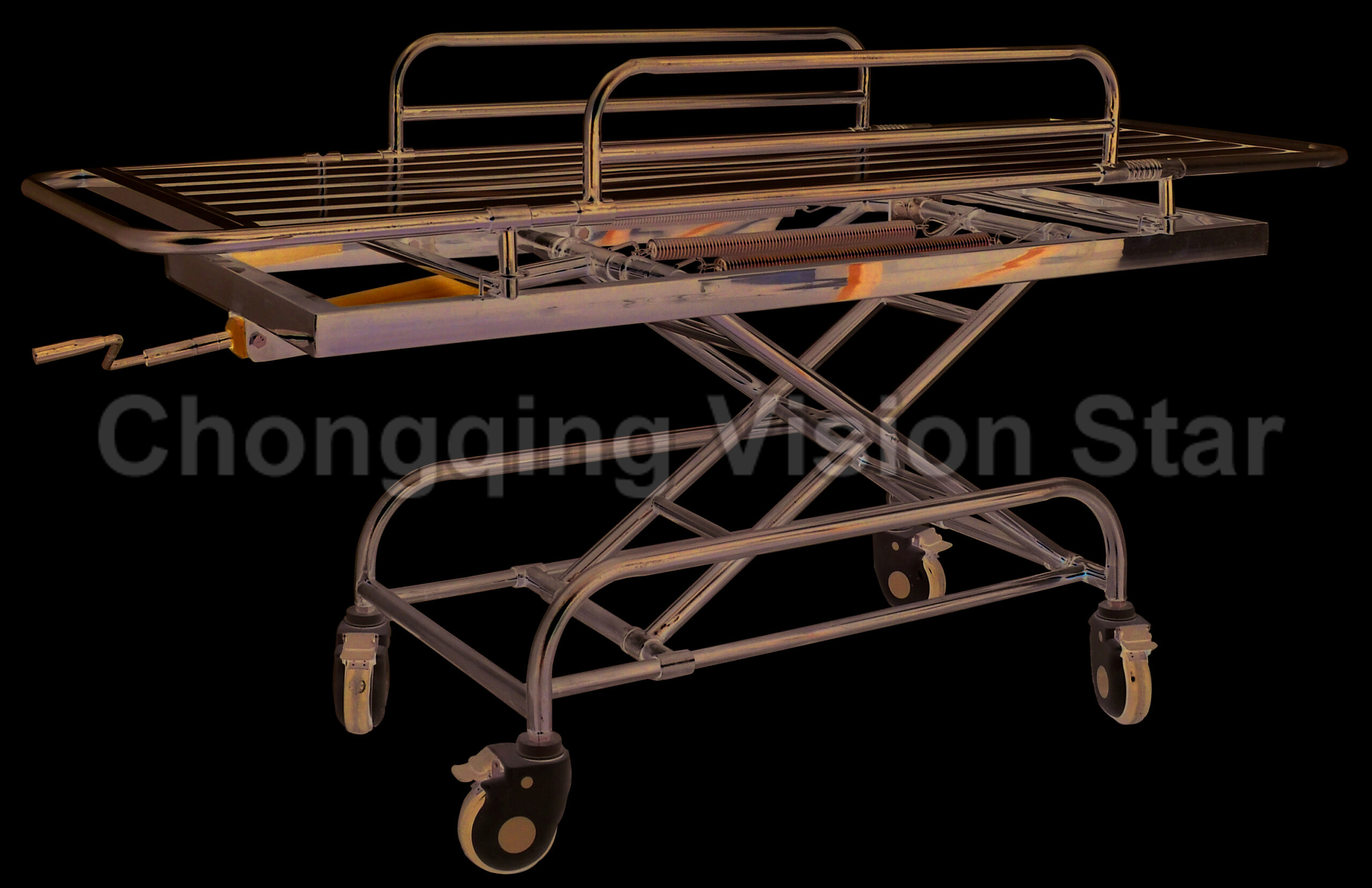 B6 Stainless Steel Stretcher Trolley with Four Small Wheels