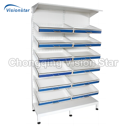 BMS4 Steel Plastic Double Row Western Medicine Shelf