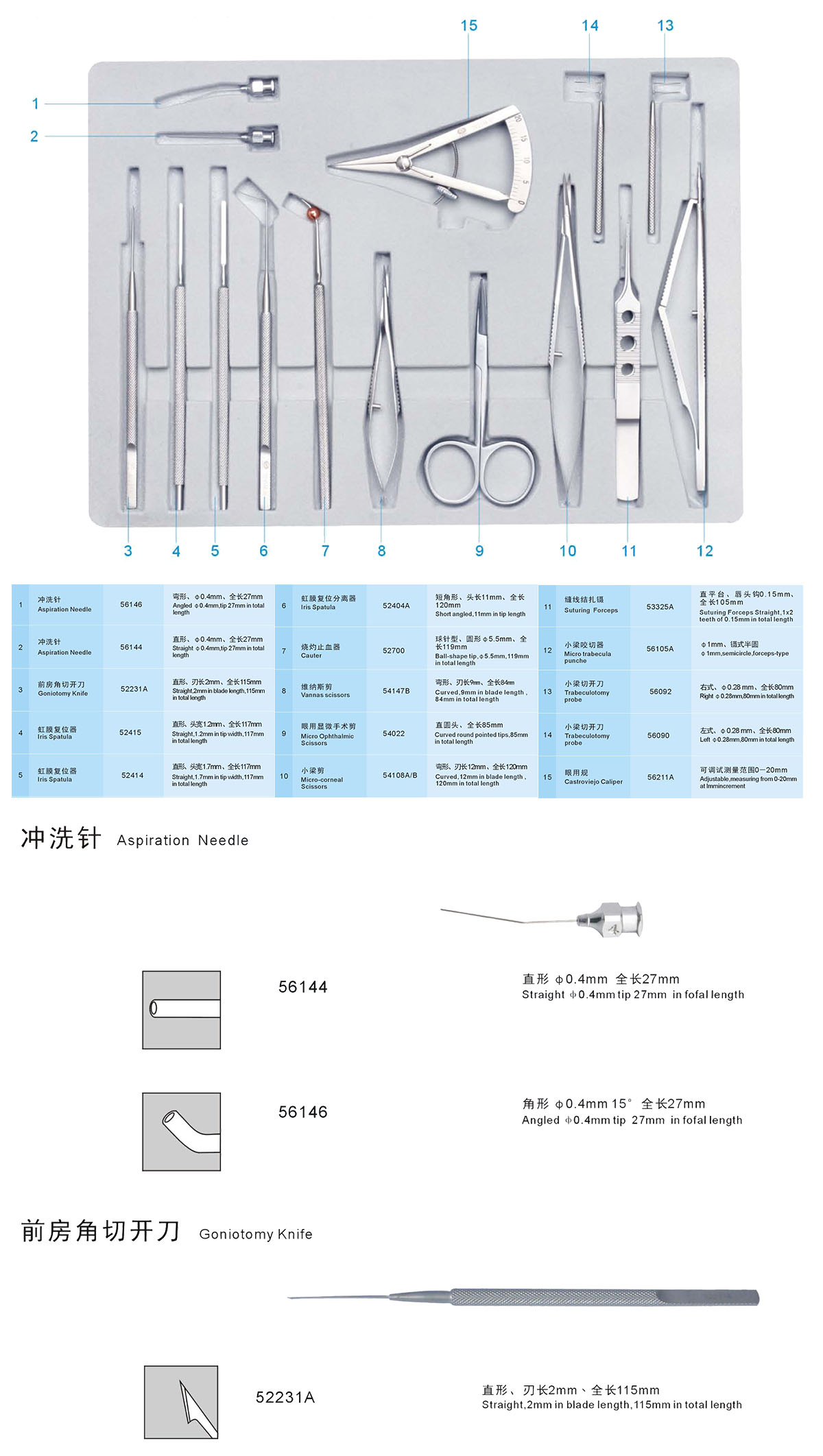 SYX15 Glaucoma Micro-opreation Instruments Set