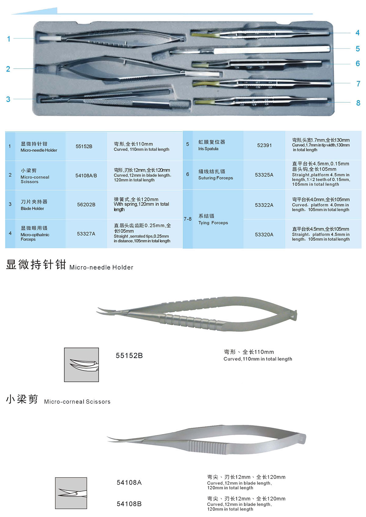 SYX8 Practical Micro Ophthalmic Surgical Instrument Set